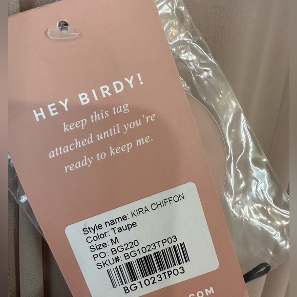 Birdy Grey Kira Chiffon Dress Taupe Formal Gown Bridesmaid Prom Dress - Picture 10 of 12